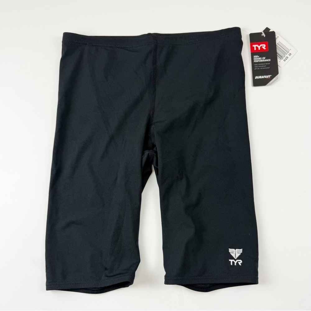 TYR Jammer Mens 28 Black Durafast Elite Workout Compression Swim SDUR7A NWT